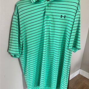 Under Armour Men's Mint Striped Polo Shirt